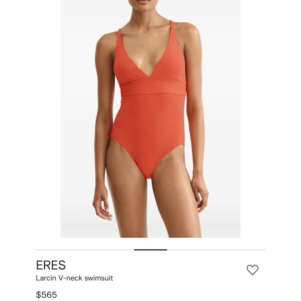 Eres Women's Beautiful Orange Larcin V Neck One Piece Swimsuit EUR 42 US 12 NWT